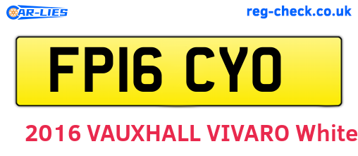 FP16CYO are the vehicle registration plates.