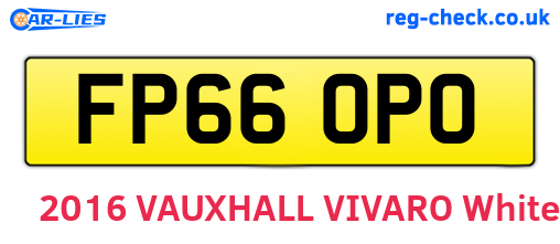 FP66OPO are the vehicle registration plates.