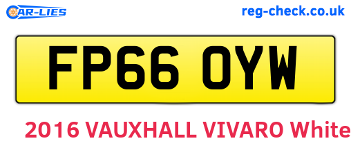 FP66OYW are the vehicle registration plates.