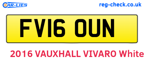 FV16OUN are the vehicle registration plates.