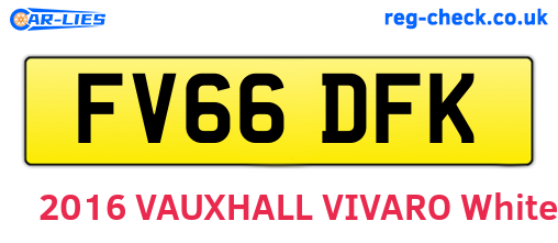 FV66DFK are the vehicle registration plates.
