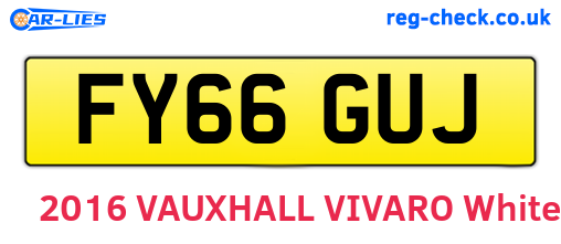 FY66GUJ are the vehicle registration plates.