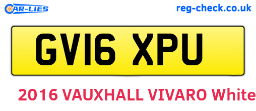 GV16XPU are the vehicle registration plates.