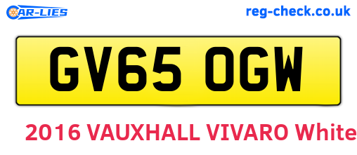 GV65OGW are the vehicle registration plates.