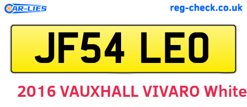 JF54LEO are the vehicle registration plates.
