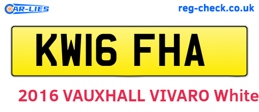KW16FHA are the vehicle registration plates.