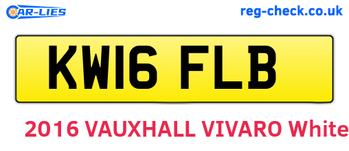 KW16FLB are the vehicle registration plates.