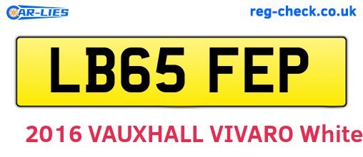 LB65FEP are the vehicle registration plates.