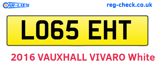 LO65EHT are the vehicle registration plates.