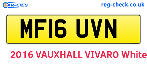 MF16UVN are the vehicle registration plates.