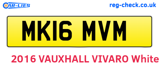 MK16MVM are the vehicle registration plates.