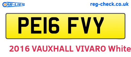 PE16FVY are the vehicle registration plates.