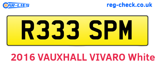 R333SPM are the vehicle registration plates.