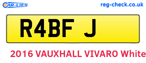 R4BFJ are the vehicle registration plates.