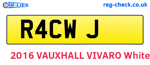 R4CWJ are the vehicle registration plates.