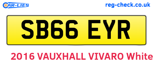 SB66EYR are the vehicle registration plates.
