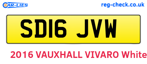 SD16JVW are the vehicle registration plates.