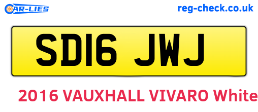 SD16JWJ are the vehicle registration plates.