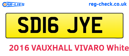 SD16JYE are the vehicle registration plates.