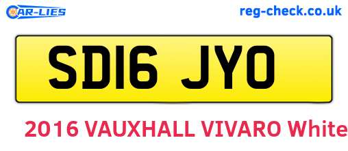 SD16JYO are the vehicle registration plates.