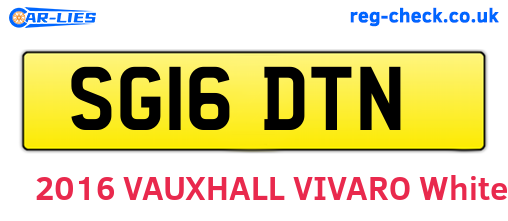 SG16DTN are the vehicle registration plates.
