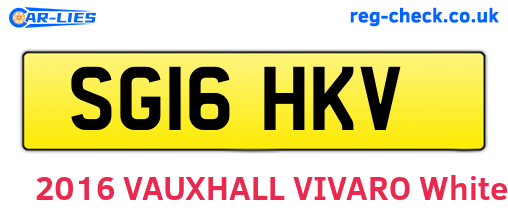 SG16HKV are the vehicle registration plates.