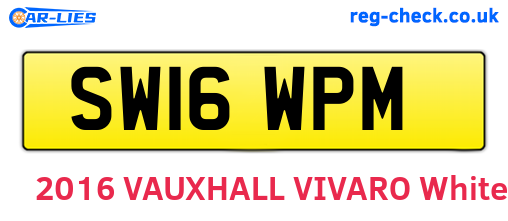 SW16WPM are the vehicle registration plates.