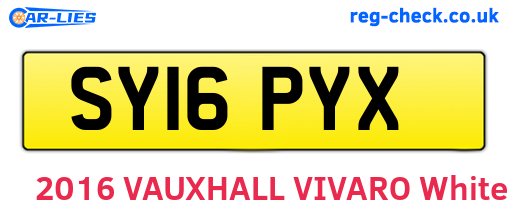 SY16PYX are the vehicle registration plates.