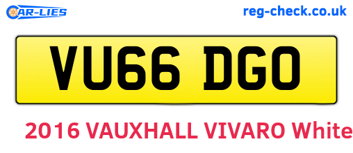 VU66DGO are the vehicle registration plates.