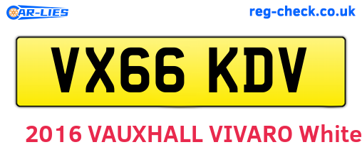 VX66KDV are the vehicle registration plates.