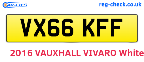 VX66KFF are the vehicle registration plates.