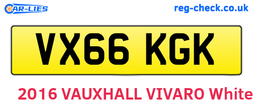 VX66KGK are the vehicle registration plates.