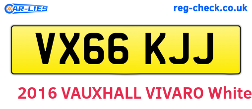 VX66KJJ are the vehicle registration plates.