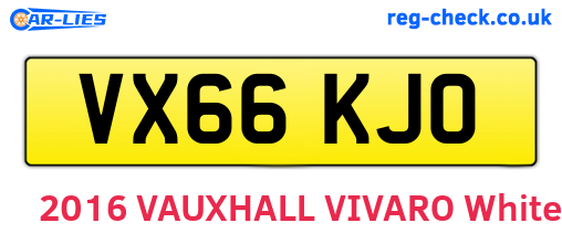 VX66KJO are the vehicle registration plates.