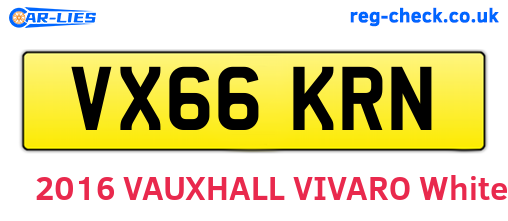 VX66KRN are the vehicle registration plates.