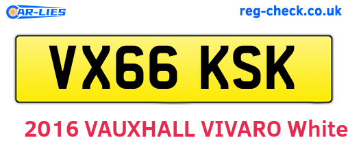 VX66KSK are the vehicle registration plates.