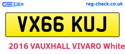VX66KUJ are the vehicle registration plates.
