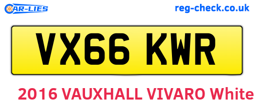 VX66KWR are the vehicle registration plates.