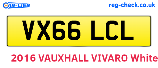 VX66LCL are the vehicle registration plates.