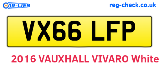 VX66LFP are the vehicle registration plates.