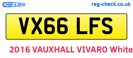 VX66LFS are the vehicle registration plates.