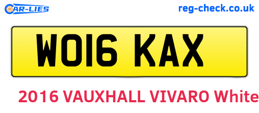 WO16KAX are the vehicle registration plates.