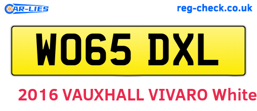 WO65DXL are the vehicle registration plates.