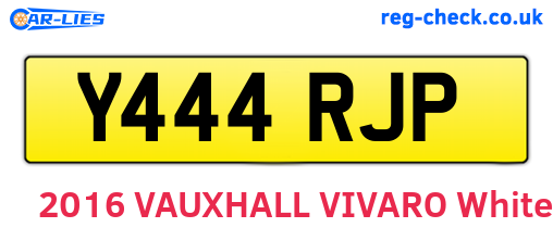 Y444RJP are the vehicle registration plates.