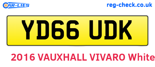 YD66UDK are the vehicle registration plates.