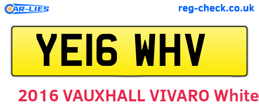 YE16WHV are the vehicle registration plates.
