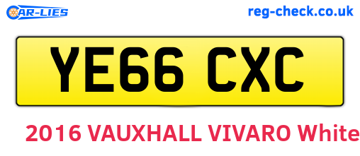 YE66CXC are the vehicle registration plates.