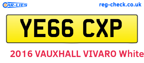 YE66CXP are the vehicle registration plates.