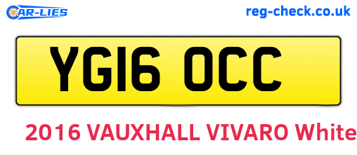 YG16OCC are the vehicle registration plates.