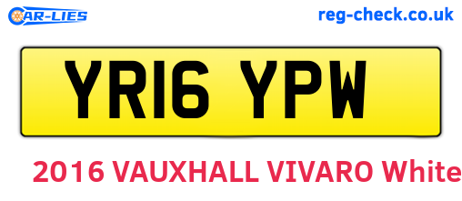 YR16YPW are the vehicle registration plates.